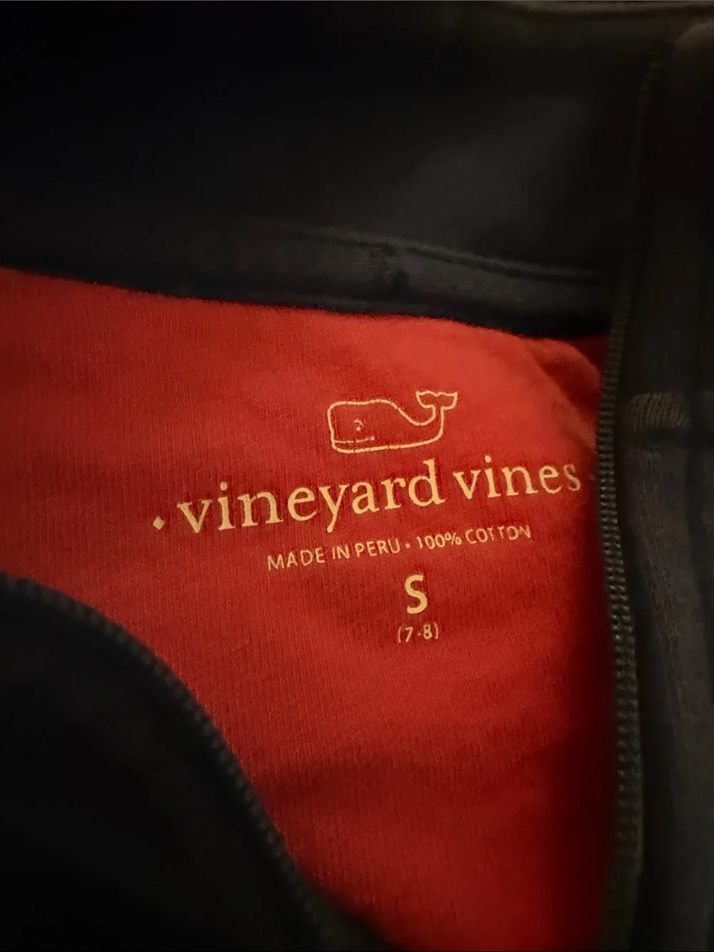 Vineyard Vines Royal Blue Quarter-Zip with Pink Shoulder Accents
